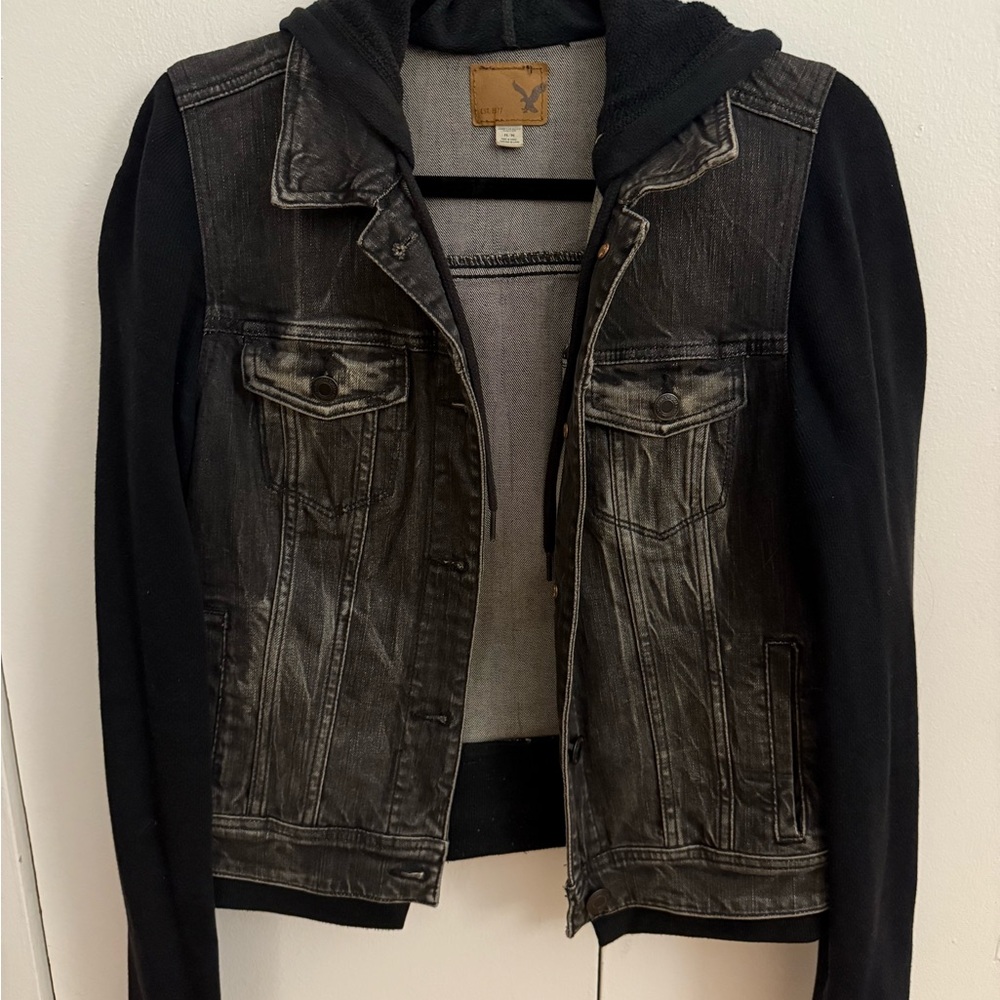 American Eagle Outfitters Black Jean Jacket